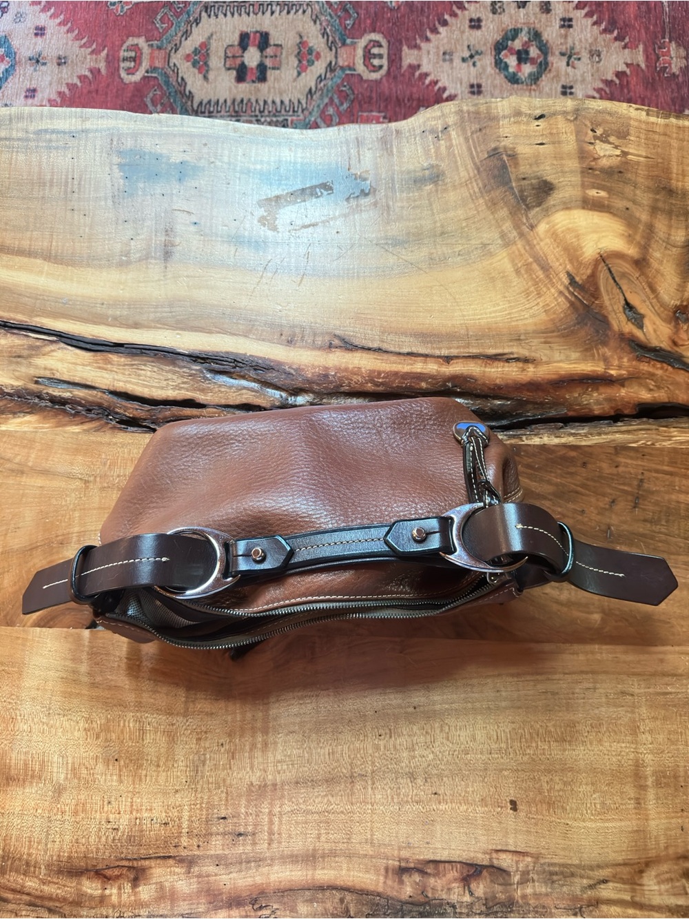 Dooney and Burke Brown Leather Shoulder Bag - Classic Carry